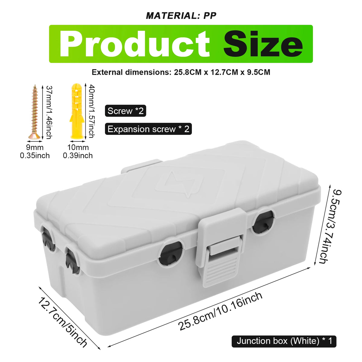 IP54 Waterproof Outdoor Electrical Box & Cord Cover Weatherproof Electrical Box Richie's C white 1pc