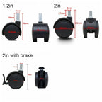 2-Inch Office Chair Caster with Brake – 360° Swivel Wheel Chair Caster Wheel Richie's
