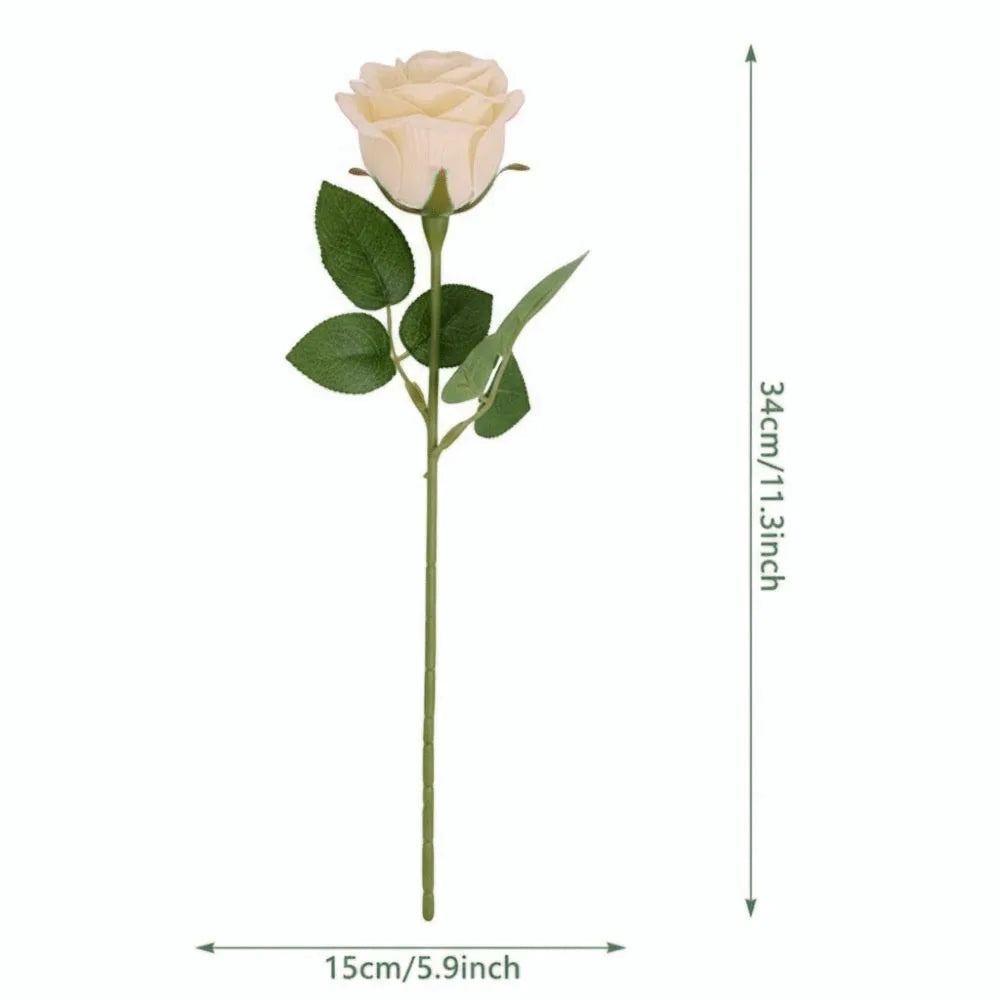 Silk Rose Artificial Bouquet – Faux Flowers for Wedding & Home Decor Artificial Flower Bouquet Richie's Champagne