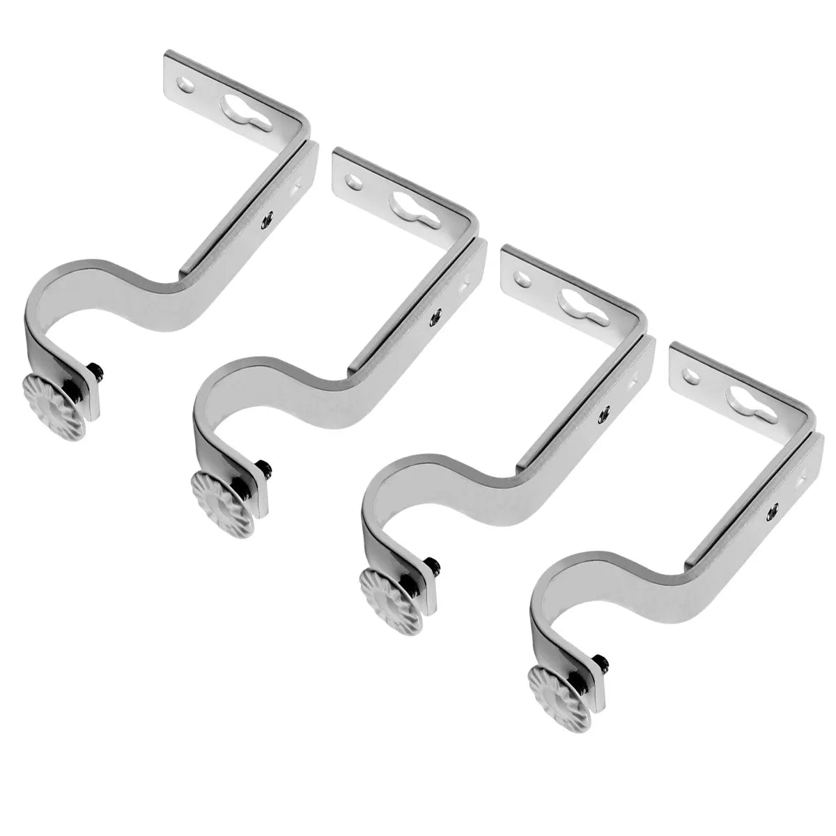 2 Pair Iron Curtain Rod Brackets – Fits 18–22mm Poles Curtain Rod Bracket Richie's