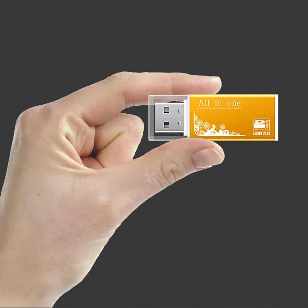 4-Port USB 2.0 Alloy Card Reader – SD TF M2 MS MMC with LED USB Card Reader Richie's