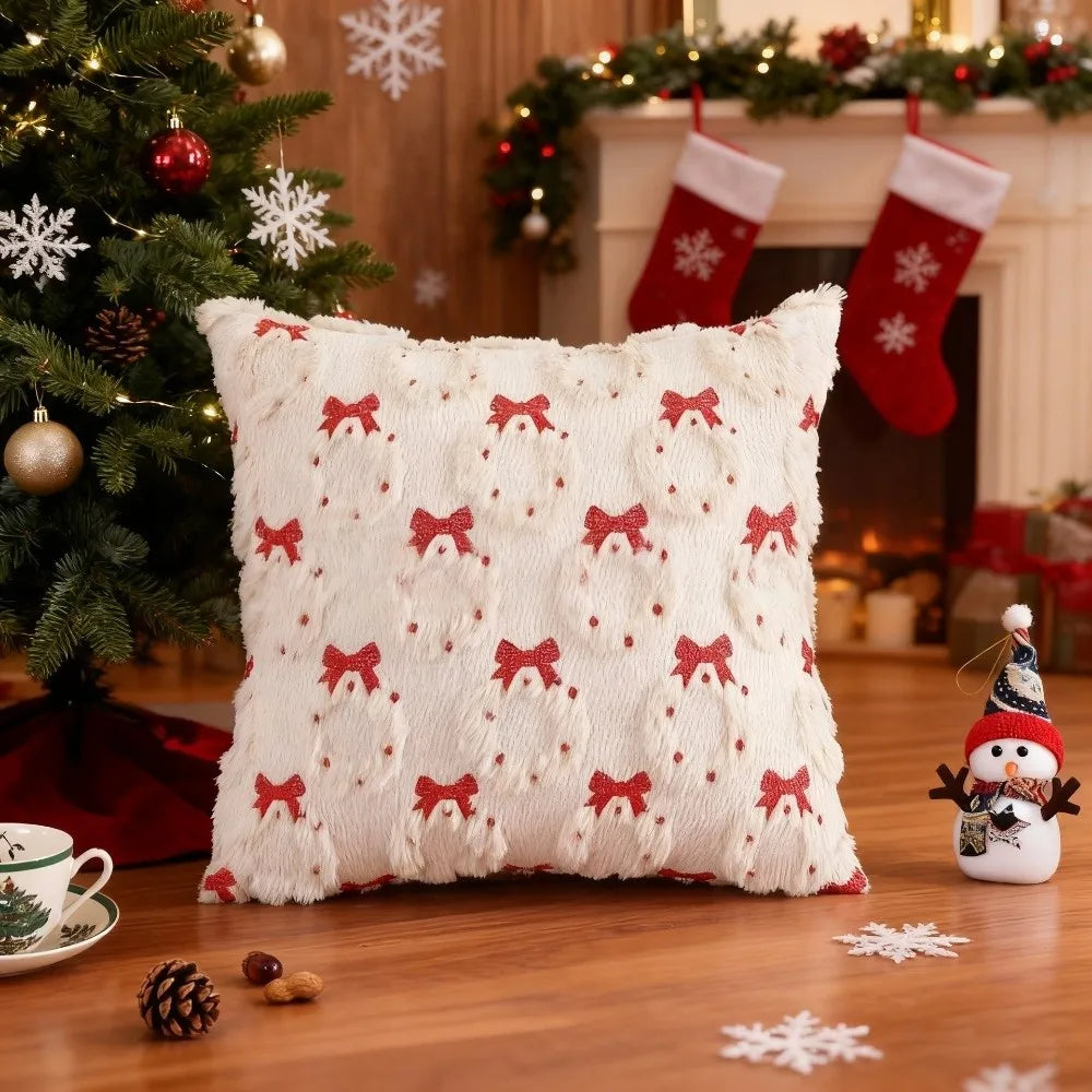 Christmas Tree Embroidered Cushion Cover – Festive Pillow Case Decorative Pillow Cover Richie's 03