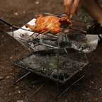 Portable Folding Camping BBQ Grill & Fire Pit – Stainless Steel Camping BBQ Grill Richie's