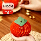 Paper Honeycomb Persimmon Hanging Ornaments 6&10cm – Set of 10 Festive Hanging Ornaments Richie's L-10CM Other