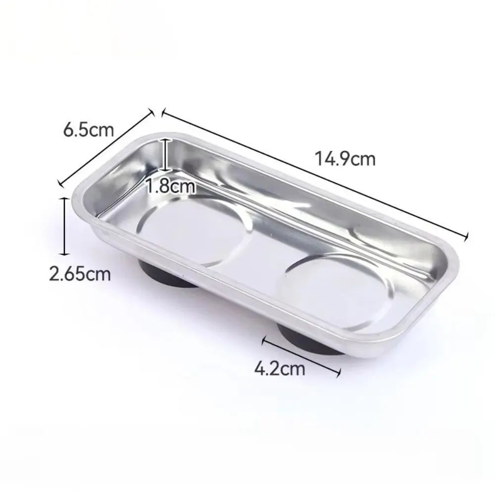 Stainless Steel Magnetic Parts Tray with Rubber Base – 3 Sizes Magnetic Parts Tray Richie's