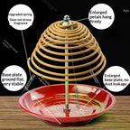 Stainless Steel Coil Incense Burner & Ash Catcher Red Ring Rack Incense Burner Richie's