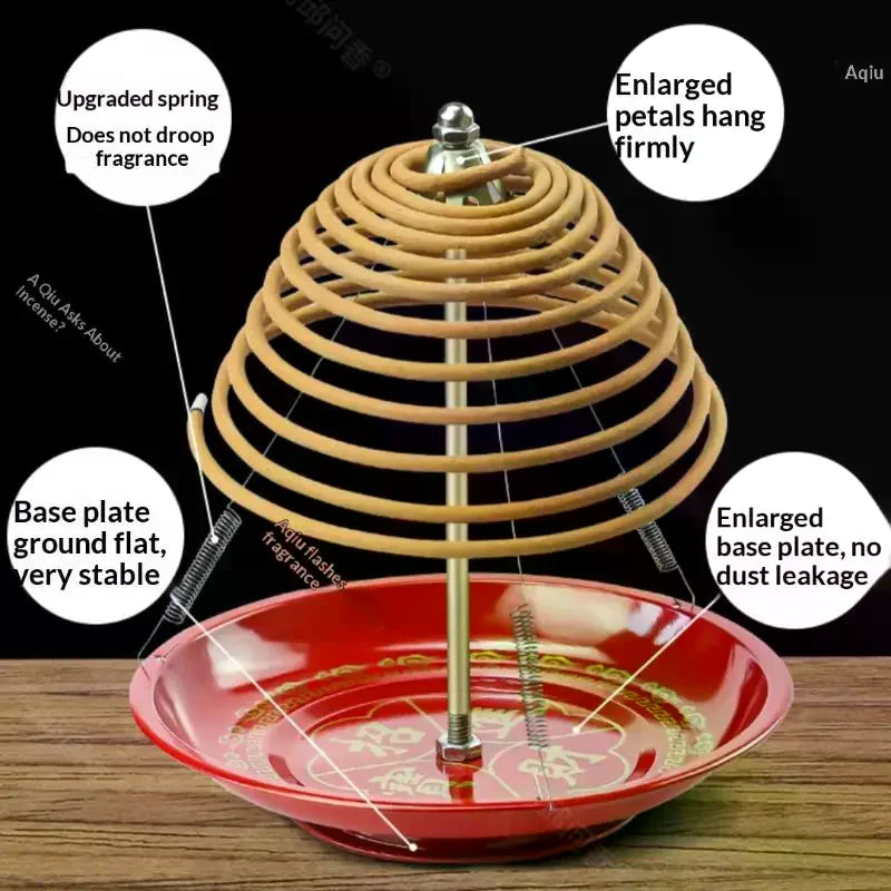 Stainless Steel Coil Incense Burner & Ash Catcher Red Ring Rack Incense Burner Richie's