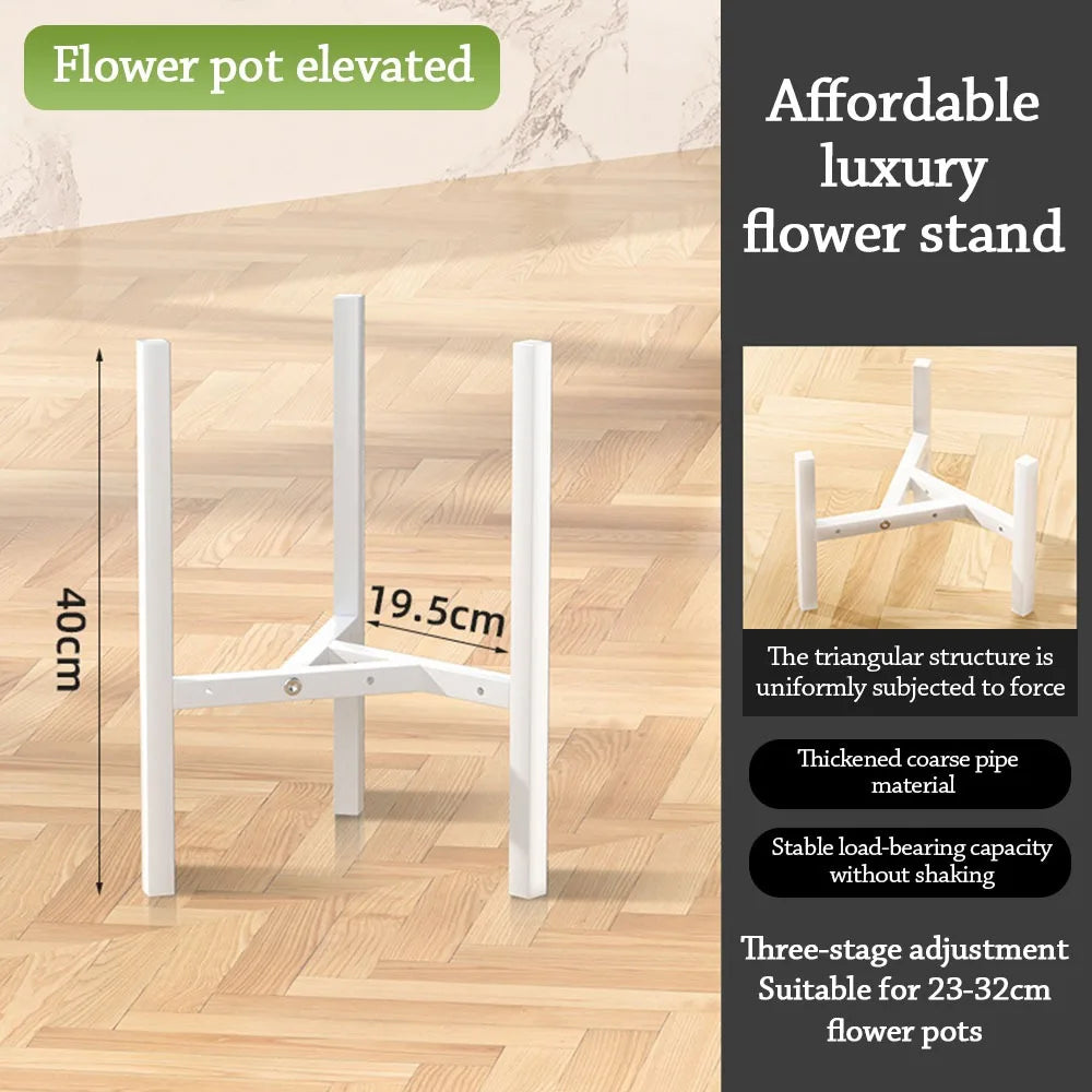 Modern Metal Flower Stand Rack with Casters – Indoor & Outdoor Metal Plant Stand Richie's White 40cm 01