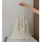 Large Capacity Knitted Crochet Shoulder Bag for Women Knitted Shoulder Bag Richie's Apricot