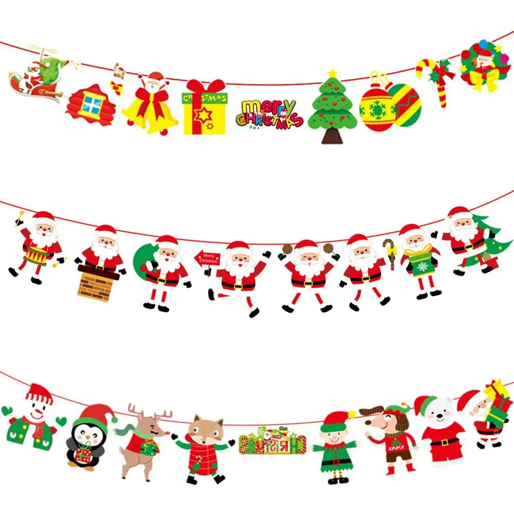 Santa Claus Christmas Bunting Banner | DIY Holiday Party Decor Christmas Party Banner Richie's