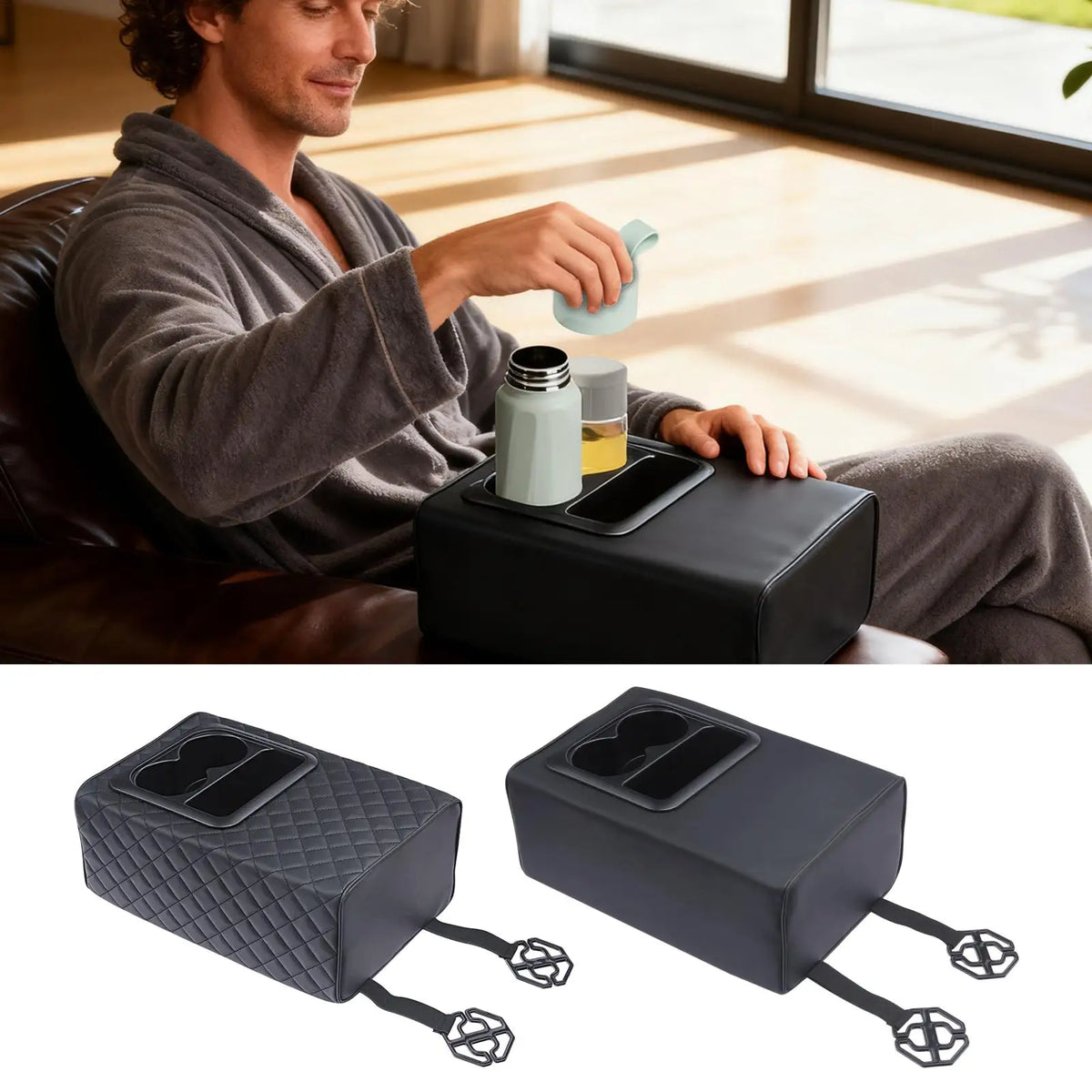 Universal Rear Console Armrest Box with Cup Holders – Car Truck SUV Car Console Organizer Richie's