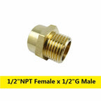Brass G BSP Female to NPT Male Thread Pipe Fitting Adapter Pipe Fitting Adapter Richie's G 1-2- M x1-2- NPT F