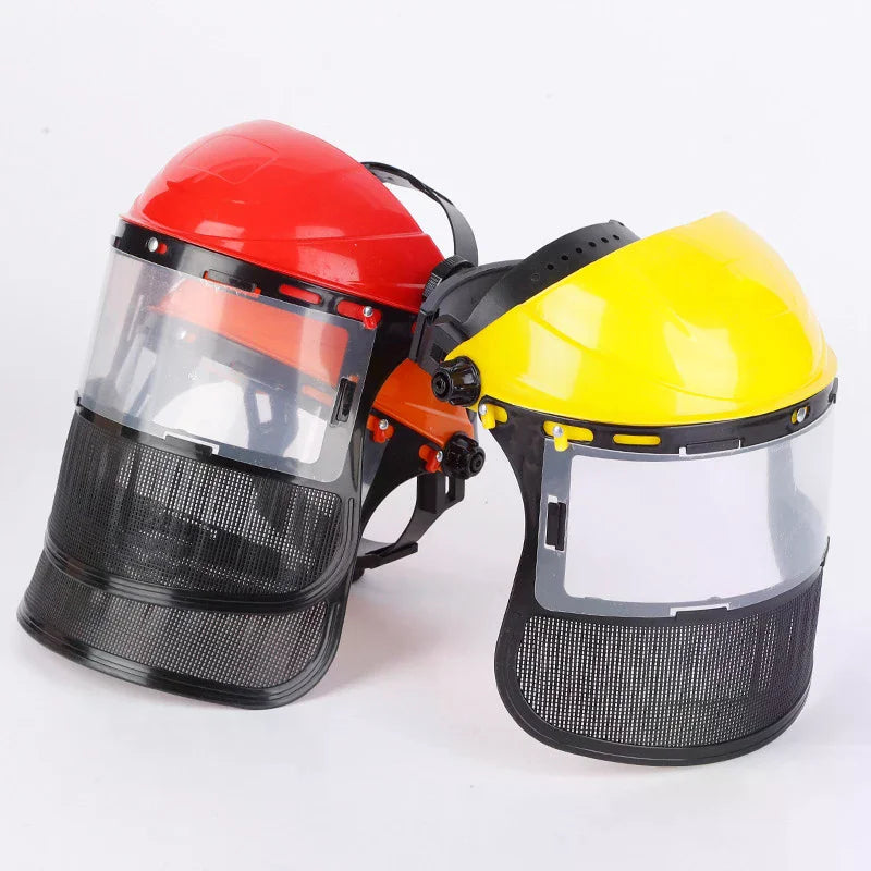 Safety Helmet Full Face Mesh Mask for Grass Trimmer & Chainsaw Safety Helmet Shield Richie's