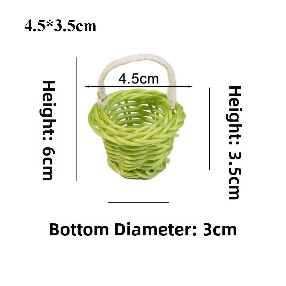 Handmade Round Wicker Basket – Hand-Woven Rattan Storage Hamper Wicker Storage Basket Richie's Green