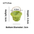 Handmade Round Wicker Basket – Hand-Woven Rattan Storage Hamper Wicker Storage Basket Richie's Green