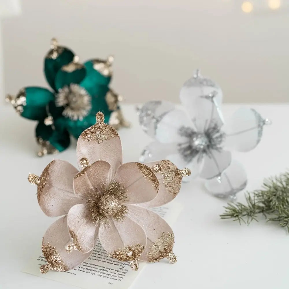 Christmas Artificial Glitter Flowers 20cm Xmas Tree Ornaments Christmas Tree Ornament Richie's