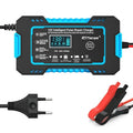 12V 6A Smart Car Battery Charger LCD Pulse Repair Lead Acid Car Battery Charger Richie's Blue EU plug