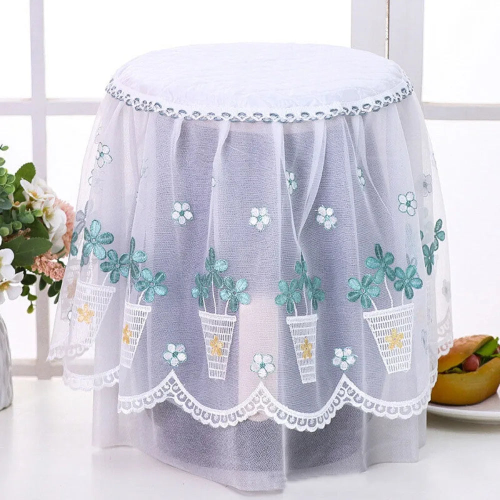 Pastoral Lace Embroidery Dust Cover for Air Fryer & Rice Cooker Appliance Dust Cover Richie's Floral basket-1