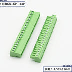 15EDGK PCB Screw Terminal Block 2–24 Pin Plug-In Connector Set PCB Terminal Block Richie's 24P 3.81MM 1 Set