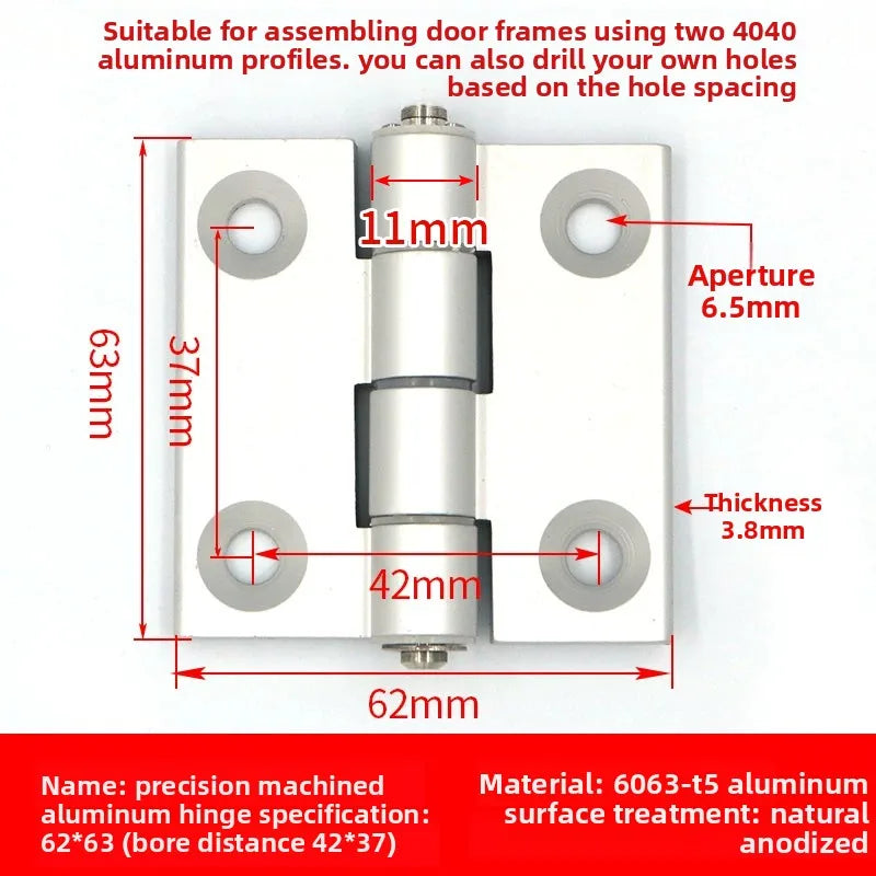 Aluminum Gun Stock Hinges 2020/3030/4040/5050 – Doors & Cabinets Door Cabinet Hinge Richie's 4040 Silver 42x37