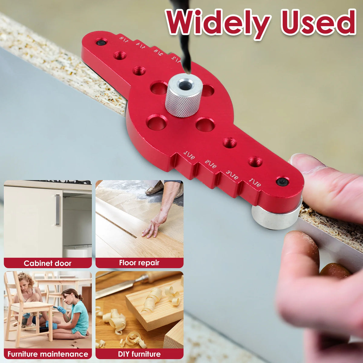 Vertical Pocket Hole Jig Self-Centering Dowel Drill Guide Set Woodworking Drill Jig Richie's