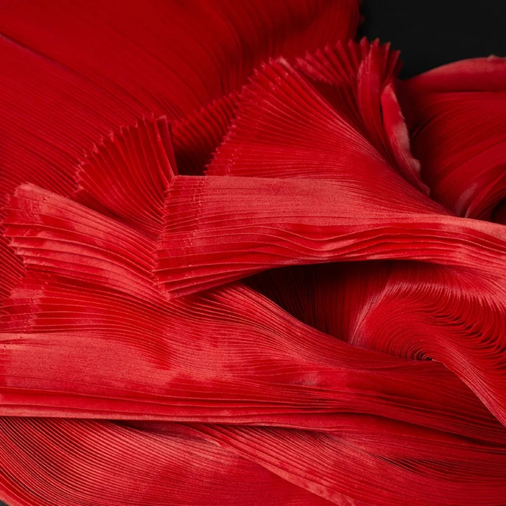 Pleated Organza Fabric 142cm Wide | 1 Yard DIY Dress & Decor Pleated Organza Fabric Richie's Red