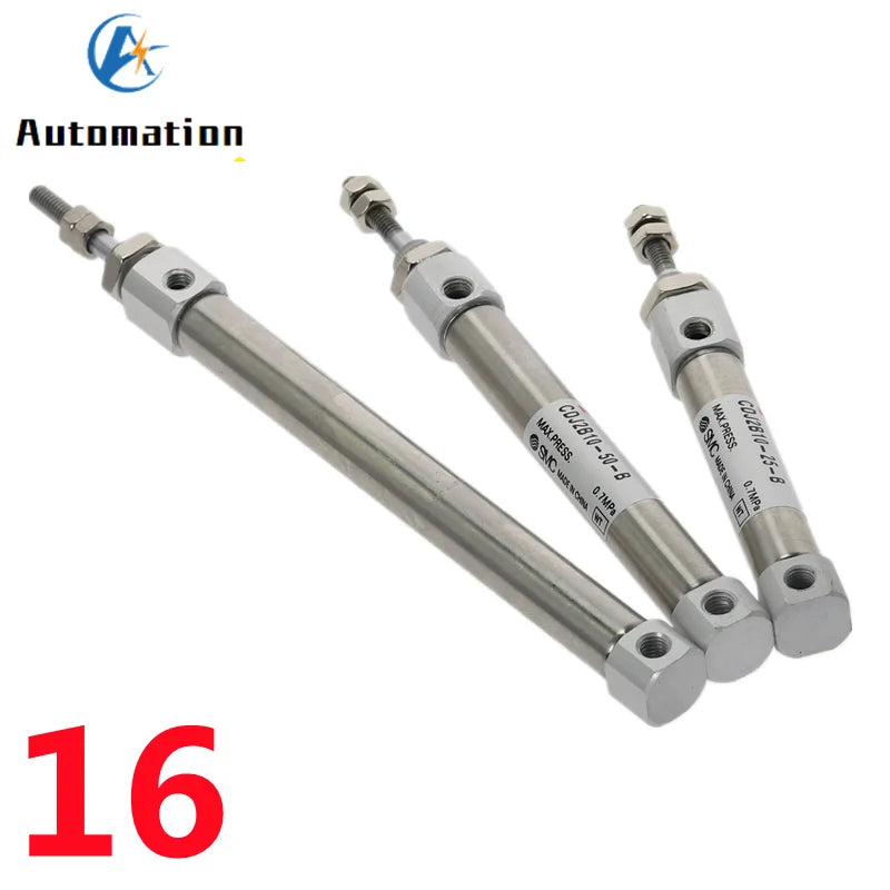 CDJ2B16 Mini Pneumatic Air Cylinder Double Acting 16mm Bore Pneumatic Air Cylinder Richie's 70mm Stroke 16mm Bore