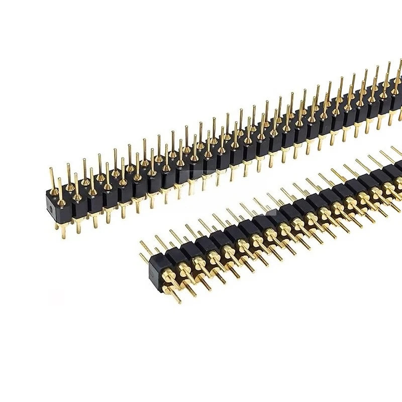 5 Pcs Gold Plated Pin Header 2.54mm Pitch Single/Double Row PCB Pin Header Richie's