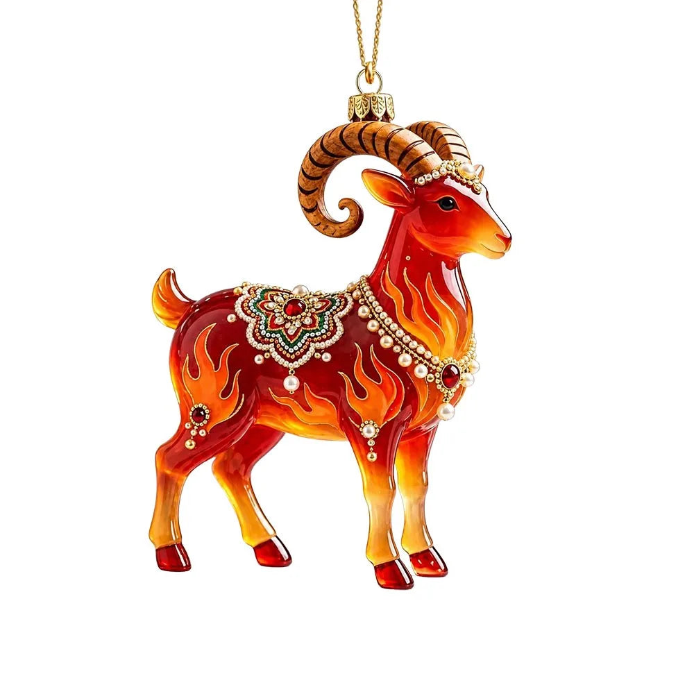 Rhinestone Goat Hanging Ornament – Acrylic Festive Pendant Christmas Ornament Richie's 7