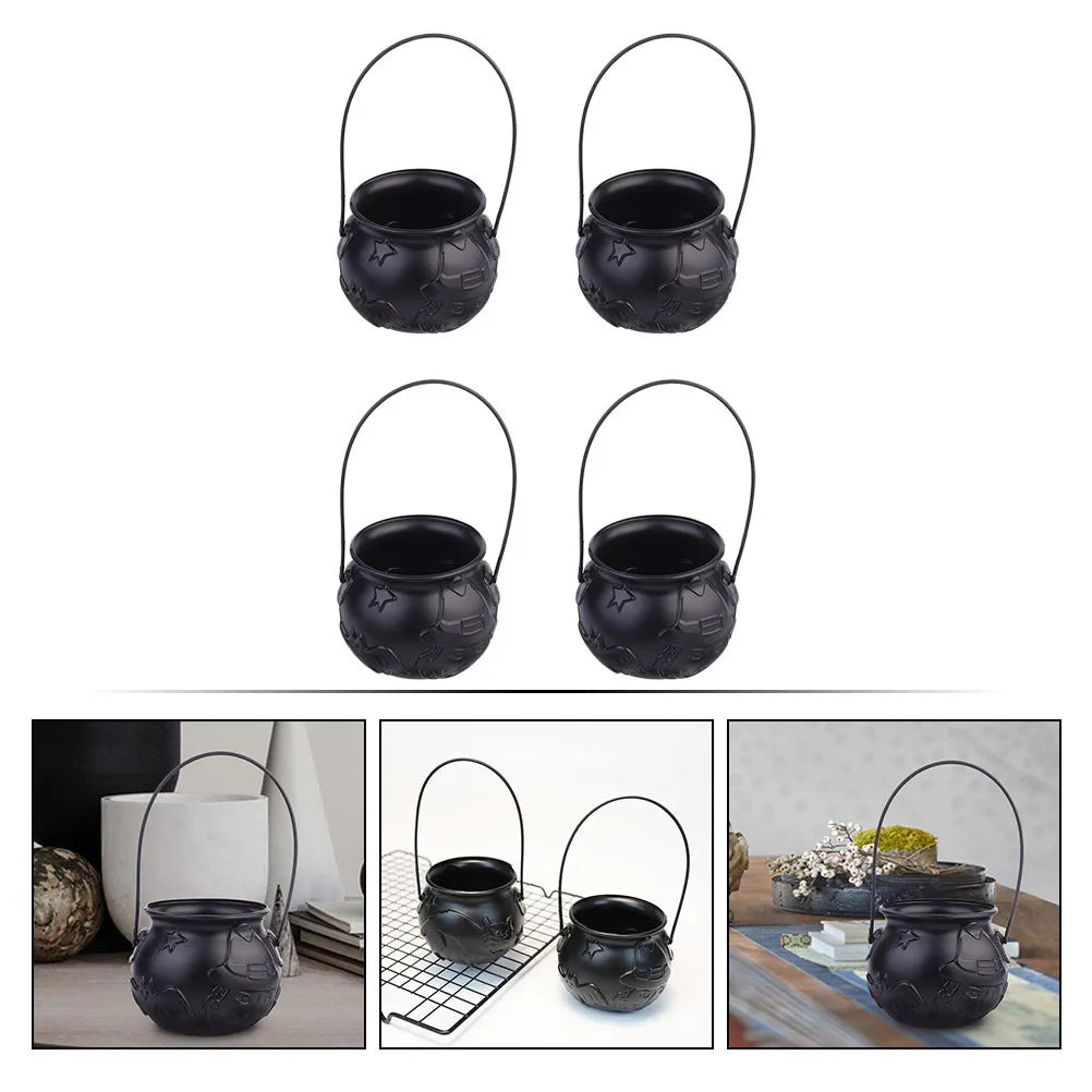 4-Pack Halloween Candy Buckets – Black Trick or Treat Pails Halloween Candy Buckets Richie's