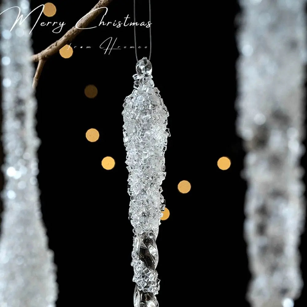 Acrylic Ice Drop Christmas Hanging Ornaments – Clear Pendants Christmas Ornaments Richie's