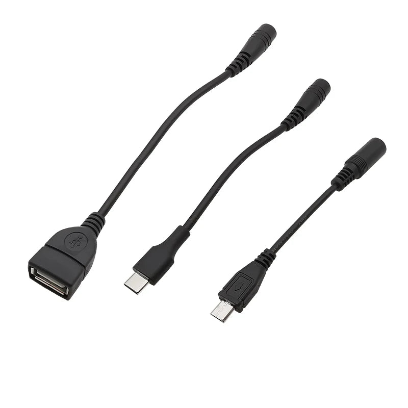 USB to 5.5mm 2.1mm DC Power Connector Cable – Micro, Type-C DC Power Cable Adapter Richie's