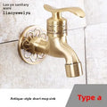European Antique Brass Faucet DN15 Single Cold Tap – Basin & Mop Pool Brass Utility Faucet Richie's A