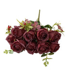 9-Head Multicolor Artificial Rose Bouquet – Bridal & Home Decor Artificial Flower Bouquet Richie's Red
