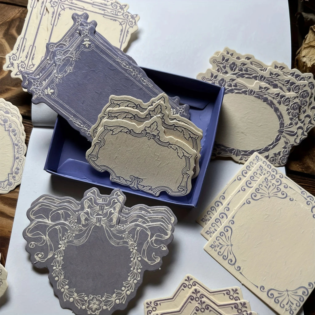 Vintage Embossed Note Cards – Floral & Geometric Textured Paper Embossed Note Cards Richie's 1 box purple