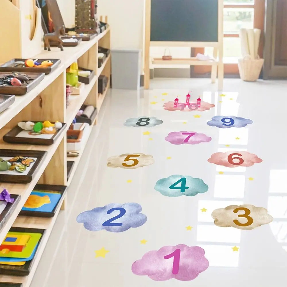 Multicolor Hopscotch Game Floor Stickers – Self-Adhesive PVC Kids Floor Sticker Game Richie's