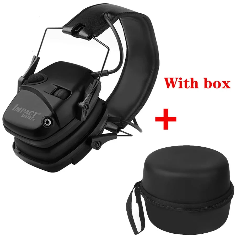 Tactical Electronic Earmuff Sound Amplification Hunting Headset Electronic Shooting Earmuff Richie's Black with box
