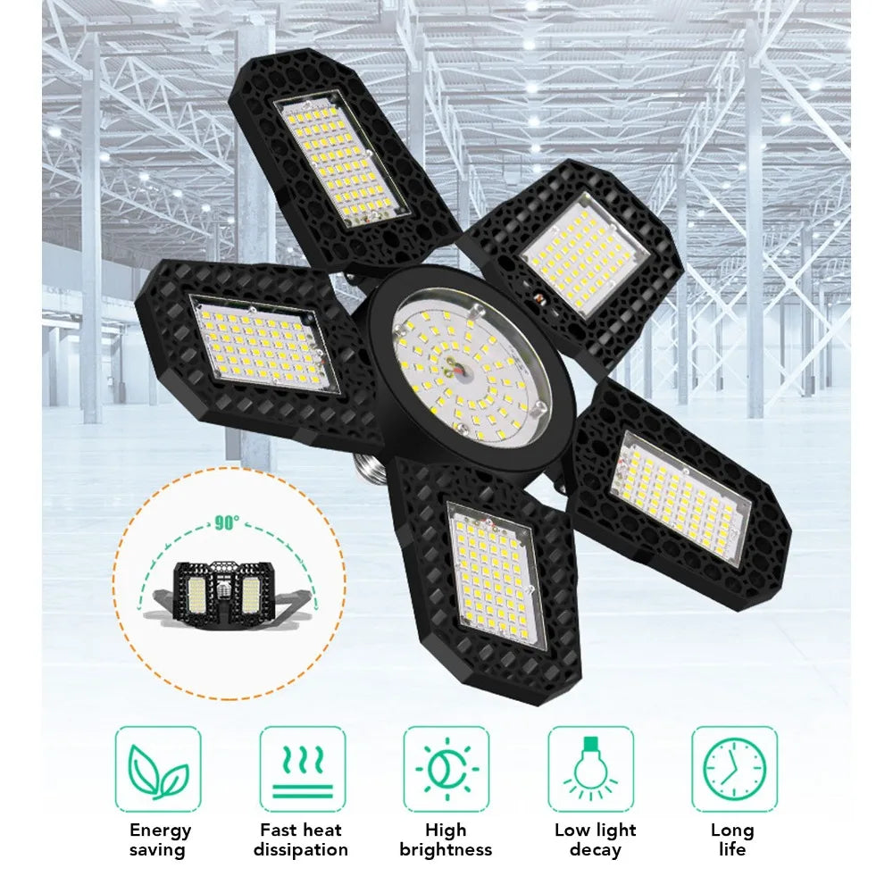 23.5W LED Garage Ceiling Light – 6 Adjustable Panels, 288 Chips LED Garage Light Richie's