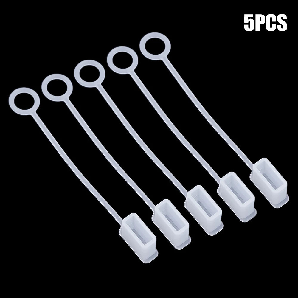 USB-A Silicone Dust Cover Caps with Strap – 5-Pack USB Dust Cover Richie's 5 PCS