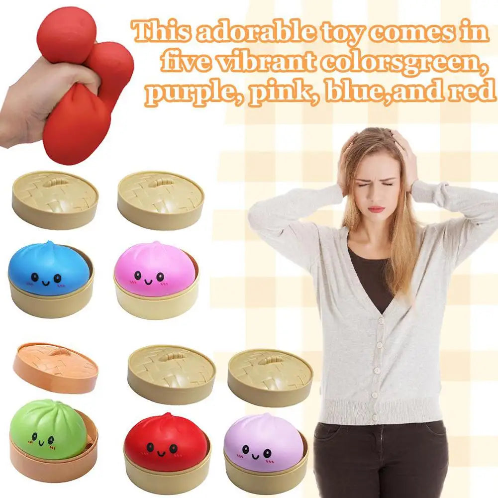 Glitter Dumpling Squishy Sensory Fidget Toy with Steamer Box Squishy Fidget Toy Richie's