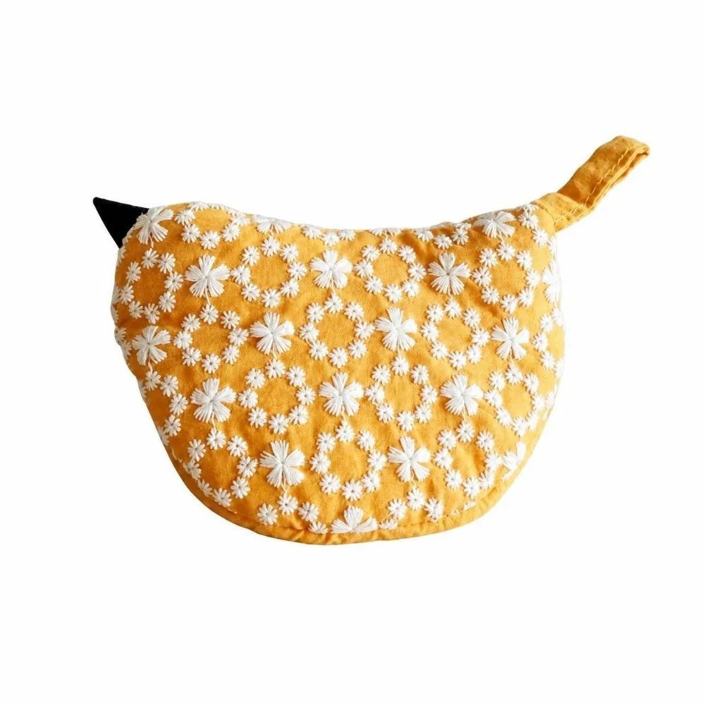 Japanese Bird Embroidered Pot Handle Cover | Heat Resistant Grip Pot Handle Cover Richie's Yellow-1pc