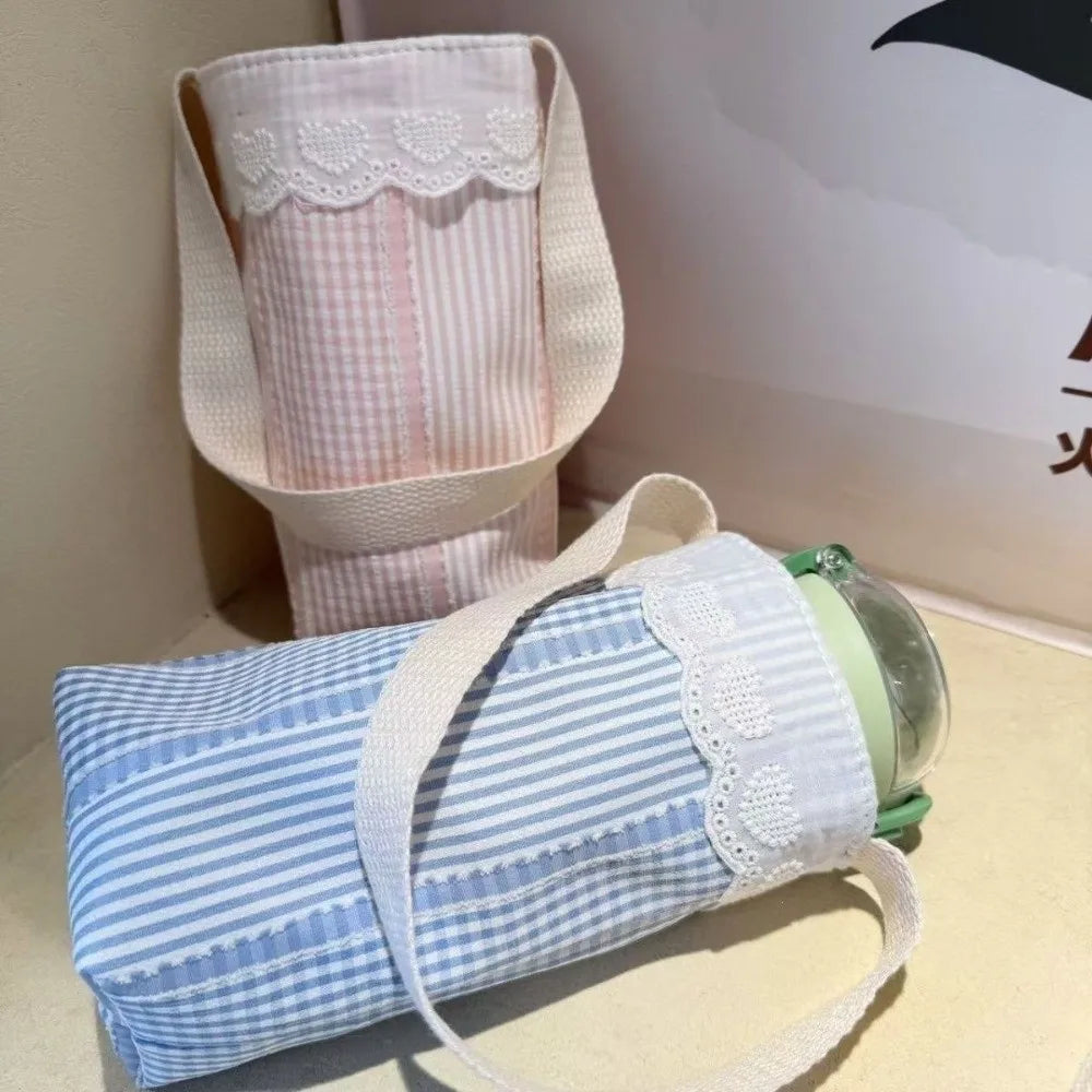 Lace Floral Water Bottle Cloth Bag – Portable Sleeve Carrier Bottle Sleeve Bag Richie's