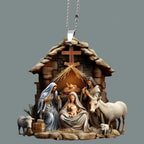Acrylic Nativity Scene Christmas Pendant – Double Sided Ornament Christmas Ornament Richie's 06