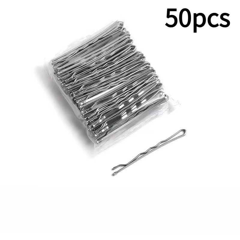 50pcs Wave Hair Clips – Barrettes for Women, Salons & Weddings Hair Clips Barrettes Richie's slivery - 50pcs