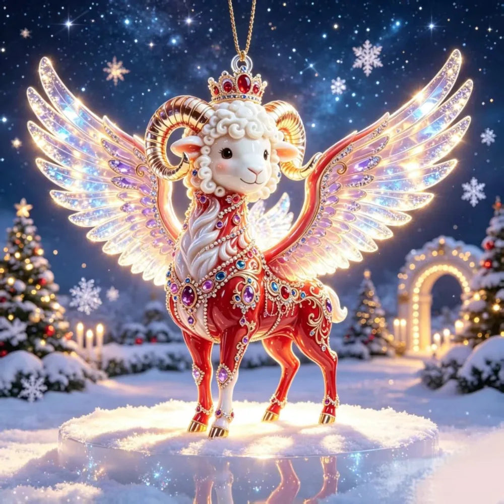 Shining Goat Bag Charm Rhinestone Acrylic Hanging Ornament Bag Charm Pendant Richie's Style 6