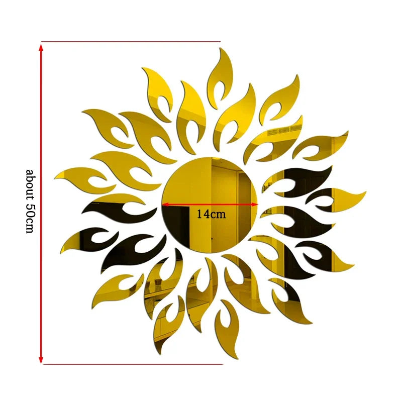 Sunflower Acrylic Mirror Wall Sticker – Reflective Decal Mirror Wall Sticker Richie's