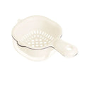 Double-Layer Drain Basket Vegetable Wash Bowl with Handle Kitchen Drain Basket Richie's White