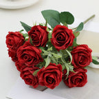10-Head Artificial Rose Bouquet – 6 Colors for Home Decor Artificial Flower Bouquet Richie's Red