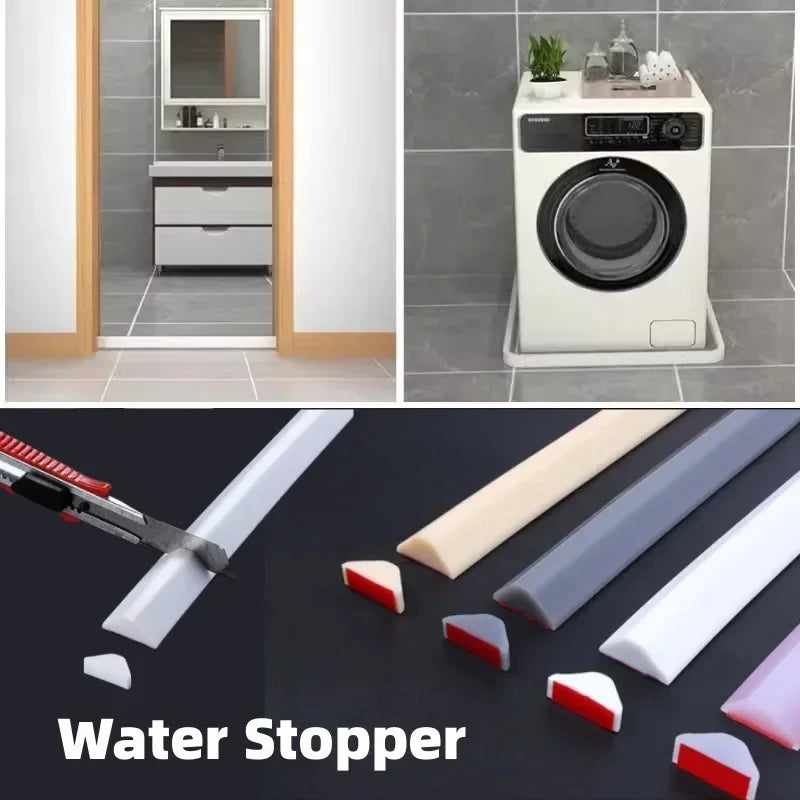 Silicone Shower Water Stopper – Self-Adhesive Bathroom Flood Dam Shower Water Stopper Richie's