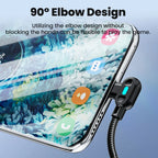 100W USB-C Fast Charging Cable 90° Elbow with LED | 0.25m/1m USB-C Charging Cable Richie's